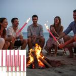 Outdoor-Fackelset (10 Stück): 45cm Wachsfackeln mit 75 Min Brenndauer, Holzgr...