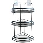 Duschkorb Eckregal aus Metall - 3 Etagen - Schwarz - Wandmontage ohne Bohren ...