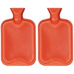 2er-Set Wärmflasche Naturkautschuk - 2,0 Liter Bettwärmer-Wärmflasche für Rüc...