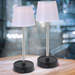 2er-Set Akku LED-Tischlampe mit verstellbarer Höhe, 11,5 - 29,5 cm, 118lm, IP...