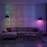 Bunter LED-Lichtervorhang 2x2m für Partys & Events - 400 RGB-LEDs - Spritzwas...