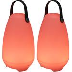 2er-Set Kabellose Design-Lampe - Akku-Tischlampe, 26cm: 4 Lichtmodi weiss + 1...