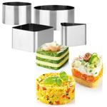 Dessert- & Speiseringe Edelstahl 4er-Set - Anrichten & Portionieren - 2x Rund...