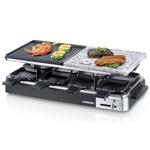 Elegantes Raclette-Set für 8 Personen (1300W) – Grill- und Steinplatte, Antih...