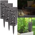 3er-Set LED Solar Gartenleuchte mit Erdspiess - Mosaik Lichtmuster, warmweiss...