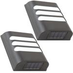 2er-Set Solar-Wandlampe - warmweisses Licht, 8h Leuchtdauer, IP44 Spritzwasse...