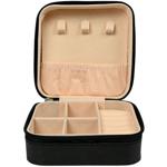 Reise-Schmuckbox Schwarz-Beige - Schutz für Schmuck unterwegs & zu Hause - Kr...