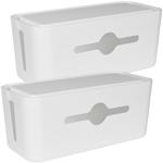 2er-Set Kabelbox mit Deckel - Ordnung für Schreibtisch & Wohnzimmer - Tablet-...