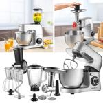 Profi-Edelstahl Küchenmaschine 1500W mit 6L Schüssel – Standmixer inkl. Fleis...