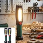 2er-Set LED Arbeitslampe 2in1 - Magnetfuss & 360° drehbarer Haken - 250 Lumen...