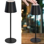 Premium LED Tischlampe Akkubetrieben Schwarz – Touch-Dimmer, IP44, Outdoor & ...