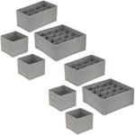 Schubladenorganizer 8er-Set grau - Modulares Ordnungssystem für Schränke, Kom...