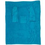 Flauschig-weiche Kuscheldecke mit Ärmeln, türkis, für gemütliche Stunden, Fer...