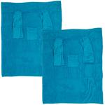 2er-Set Flauschig-weiche Kuscheldecke mit Ärmeln, türkis, für gemütliche Stun...