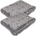 2er-Set Kuscheldecke Fleece grau - Leuchtplaneten Glow-in-the-Dark, ideal als...