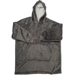 XXL Superflauschige Kuscheldecke mit Ärmeln, Kapuze & Bauchtasche, grau, Gemü...