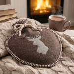 Wärmflasche Herzform Hirsch-Design - 600ml Kapazität - Ideal für kuschelige W...