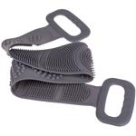 Wellness Rückenbürste mit 2 Griffen, grau, wohltuende Massage & sanfte Reinig...