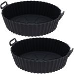 2er-Set Silikoneinlage für Heissluftfritteusen - 20,5x22,5 cm, schwarz - Mit ...