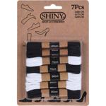 Schnürsenkel-Set 7 Stück - Schwarz & Weiss - 60-75-90 cm Länge - 100% Polyest...