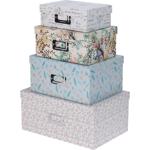 Geschenk- & Aufbewahrungsboxen 4er-Set - bunte Muster, versch. Grössen - Ordn...
