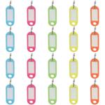Schlüsselanhänger zum Beschriften - 20 Stück bunt - Ideal für Haushalt & Büro...