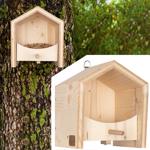 Nachhaltiges Fichtenholz Vogel-Futterhaus mit Sitzstange - in einer sozialen ...