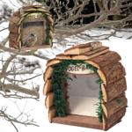 2er-Set Futterstelle Vogelbar - 16x10x16cm Holz/Acryl - Hygienische Vogelfütt...