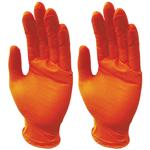 Nitrilkautschuk Handschuhe 100 Stk. XL - Orange Einweghandschuhe mit Diamante...
