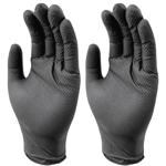 Nitrilkautschuk Handschuhe Diamantenstruktur XL - 100 Stk. (2x 50) Schwarz - ...