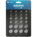 Knopfzellen-Batterie-Set Lithium & Alkaline - 24 Stück, 8 Typen für Uhren, Sp...