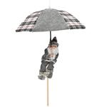 Weihnachtsmann am Fallschirm - LED-Beleuchtung grau-weiss, H 30 cm - Festlich...