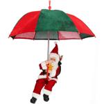 Weihnachtsmann mit Fallschirm - LED-Beleuchtung & Samichlaus - H 60cm, rot-gr...