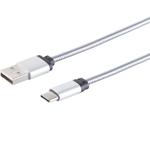 Lade- & Datenkabel USB-C-auf-USB-A, silber, 1m