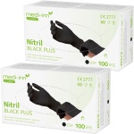 Einweg-Nitril-Handschuhe Schwarz 200 Stk. M - Puderfrei - Für Medizin, Küche,...