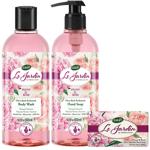 Dalan Le Jardin Luxus Seifenset Rosenduft – Duschgel 500ml, Handseife 200g, F...