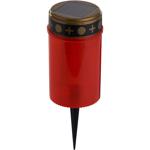 Solar LED-Grabkerze mit Erdspiess - Rotes Grablicht für Friedhof & Grab - Aut...