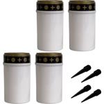 4er-Set Solar LED-Grabkerze - Ø 7x20 cm weiss - Trost spendend ohne Brandgefa...
