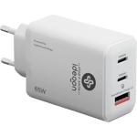 Leistungsstarkes USB Ladegerät, 3 Ports, 65Watt, 2x USB-C und 1x USB-A, PD- &...