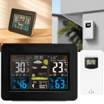 Funk-Wetterstation mit Farbdisplay, DCF-Uhr, Sensor, Thermometer, Barometer, ...