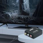 AV zu HDMI Adapter 1080p Full HD – RCA auf HDMI Konverter, inkl. USB-Stromkab...