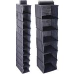 Praktisches Schrank-Hängeregal-Set, 1x 6 Fächer (30x30x120cm), 1x 10 Fächer (...