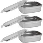 3er-Set Frischhaltedose Edelstahl 750ml - Auslaufsichere Lunchbox mit Clip-De...