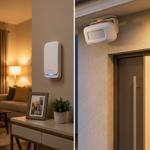 Kabellose Funk Türklingel & Durchgangsmelder mit PIR-Sensor, IP44, 36 Klingel...