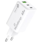 USB Ladegerät Quick Charge, 65 Watt, 2 USB-C Ports - 1 USB-A Port, weiss, Net...