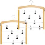 2er-Set Mehrfach-Hosenbügel mit 8 Clips - maximiert Stauraum & Ordnung im Sch...