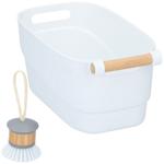 Küchenbox mit Bambusgriff weiss/beige - Vielseitige Organisation für Handtüch...