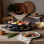 Geselliges Raclette-Grill für 8 Personen, 1200W: Mit Grill- und Backplatte, A...