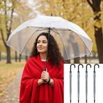 4er-Set Transparenter Kuppel-Regenschirm, Ø 100 cm – Modern & stilvoll, stabi...