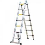 Praktische Teleskopleiter, ausziehbar bis 4,4 m, 150 kg Belastbarkeit, platzs...